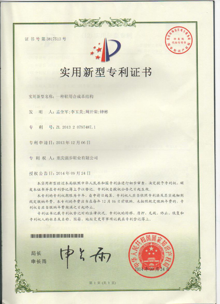 一種鞋用合成革結(jié)構(gòu)專(zhuān)利